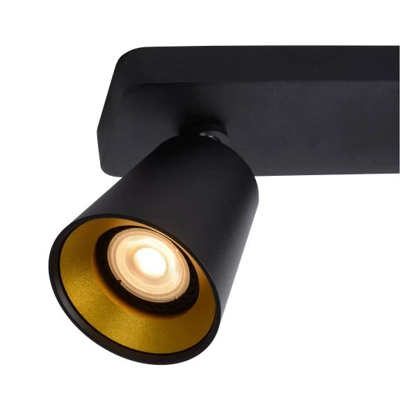 Lucide TURNON - Spot plafond - LED Dim to warm - GU10 - 2x5W 2200K/3000K - Noir - détail 1